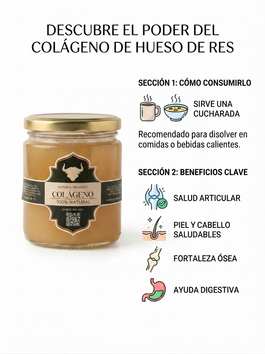 Colágeno Natural de Tuétano de Hueso de Res