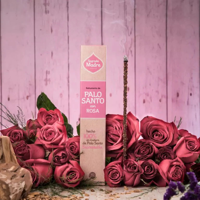 Incienso palo santo con rosas