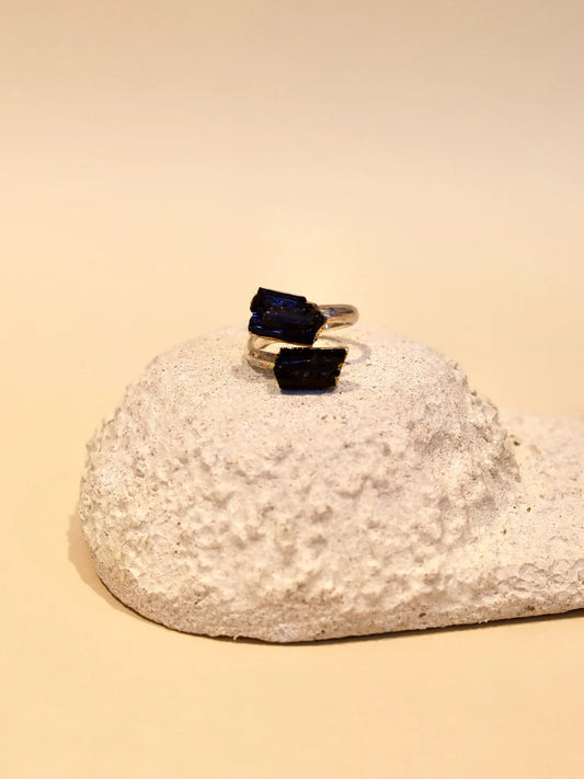 anillo de turmalina rustica ajustable