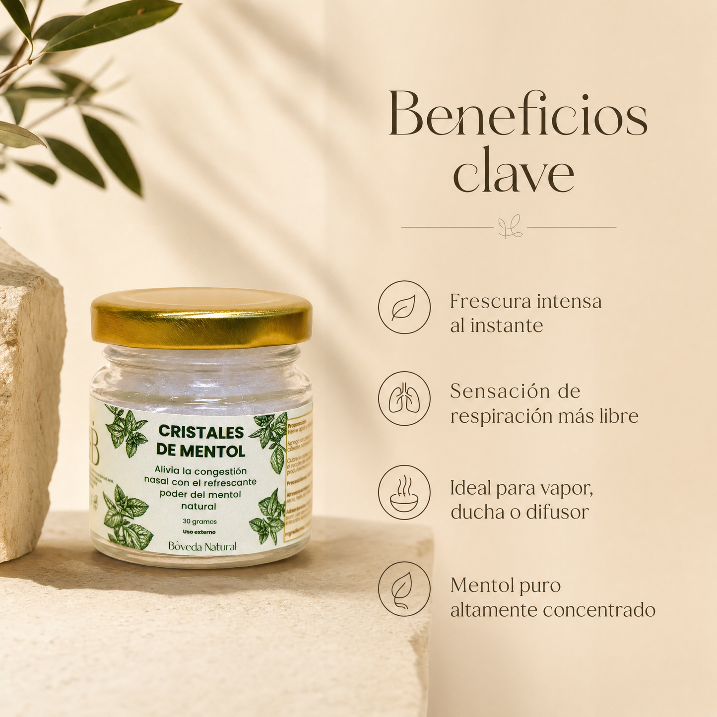 Cristales de mentol 30g