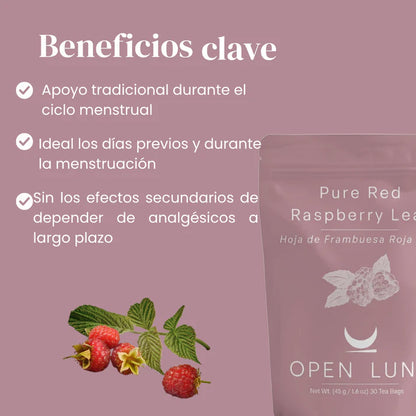 Pure Red Raspberry Leaf- Hoja de Frambuesa Roja Pura - 30 Tea bags