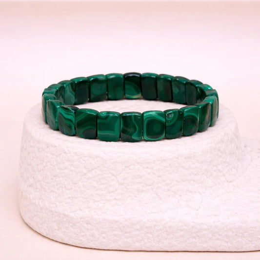 Pulsera de Malaquita cuadrada