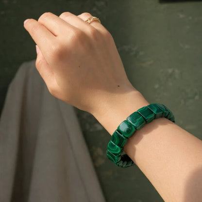 Pulsera de Malaquita cuadrada
