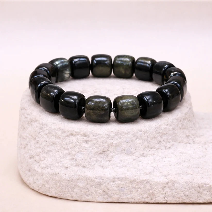 Pulsera de Obsidiana Dorada de cubo - Introspección