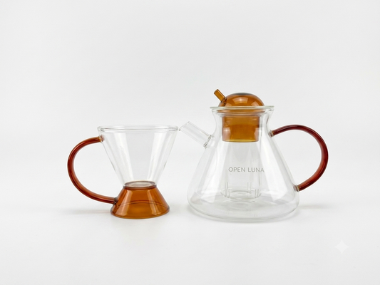 Tetera de Vidrio con Infusor + Taza de Vidrio